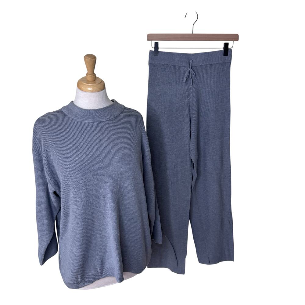 FREE PEOPLE x free-est Malibu Sweater Pant Set Cotton Blend Gray Size SMALL